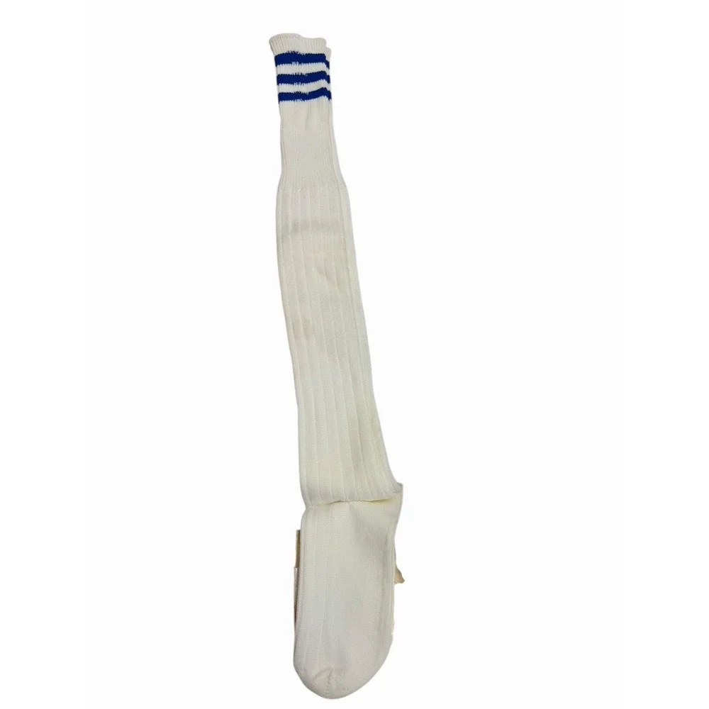 Vintage Wrightsock Soccer Socks Mens Size 10-13 White Blue Stripe 100% Nylon‎